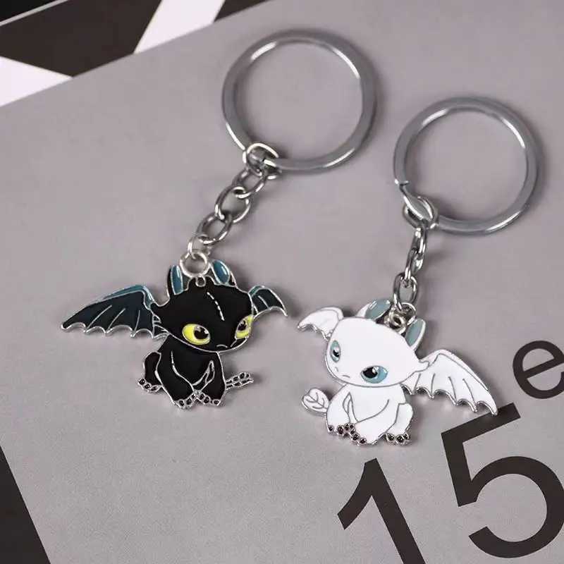 Toothless Dragon Keychain Cute Cartoon Couple DIY Buckle Pendant with Male and Female Ring Ins Personalized and Creative New SchX240919