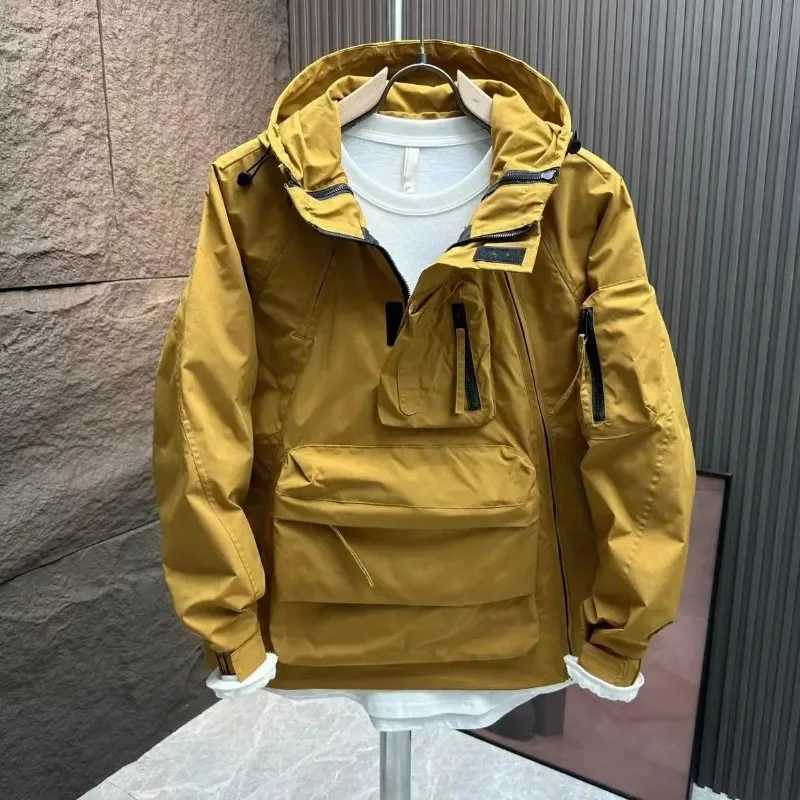 Spring Autumn Men Windproof jacket Waterproof thick coat personality customization Fleece Outdoor Sports Hiking Jacket M240919