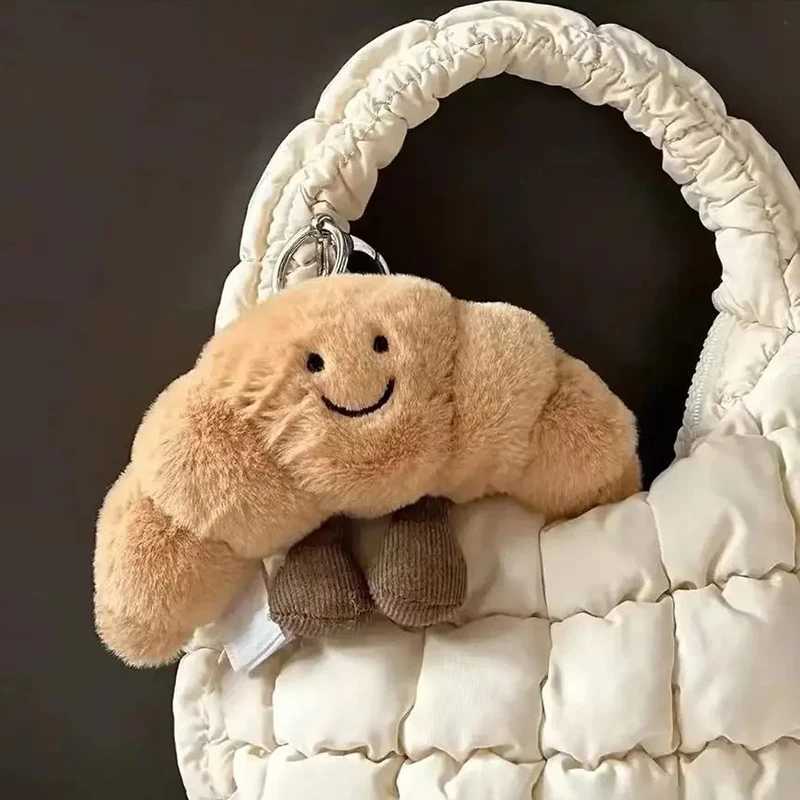 Kawaii Bread Plush Pendant Toy Creative Croissants Roll Bread Plush Doll Keychain Decorative Backpack Pendant GiftXJ250319