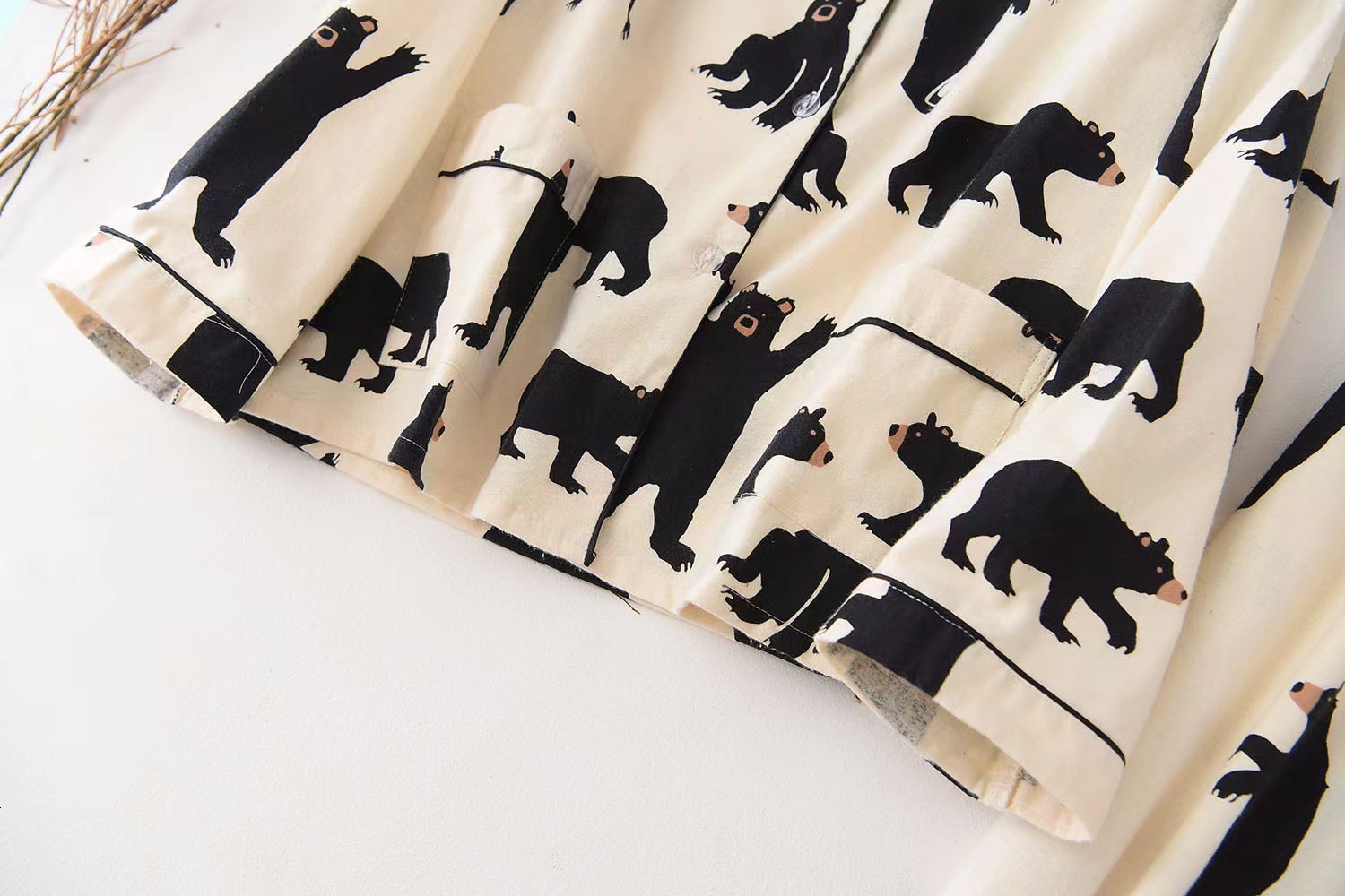 2024 Cotton pajamas, women's home wear, pajama set, large size, simple loose, autumn and winter cartoon long sleeved, loose double bag