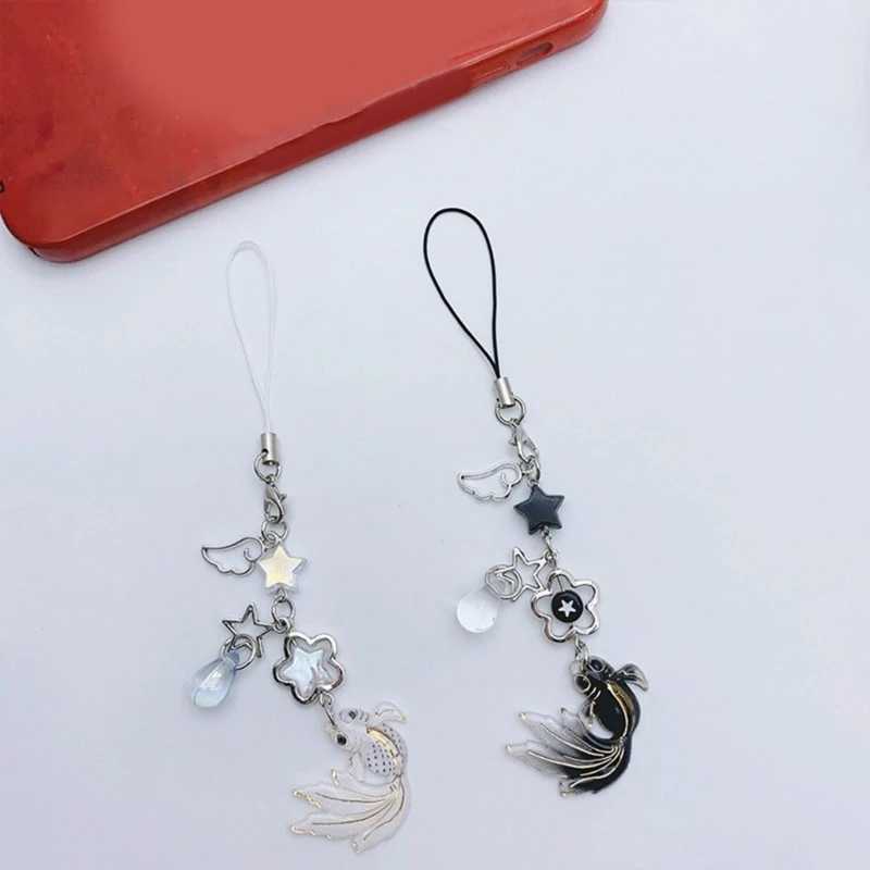 Colorful Fish Star Keychain Lanyard Wrist Strap Phone Chain Cell Phones String DropshipX240919