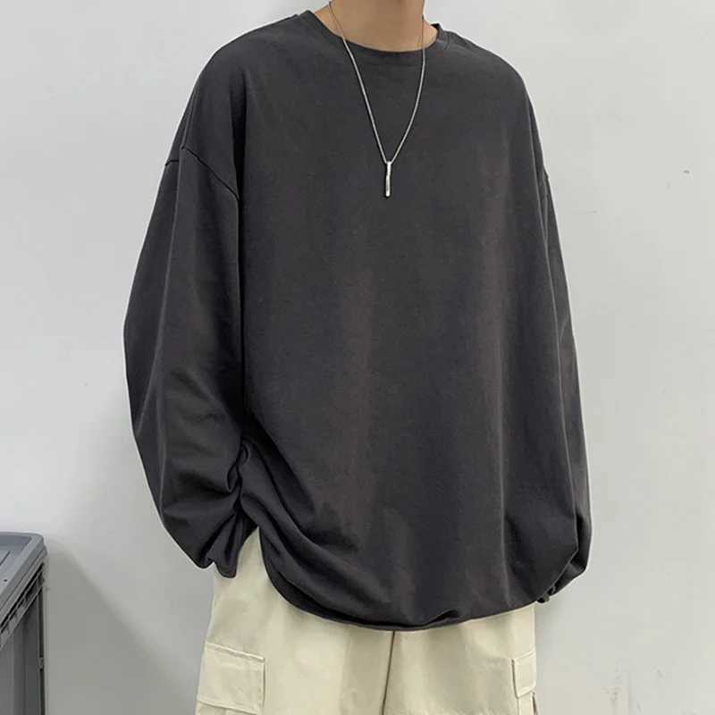 Privathinker Pure Cotton Mens Long Sleeve T-shirts Multicolor Casual Tops Large Size Unisex Luxury Tees ShirtX240919
