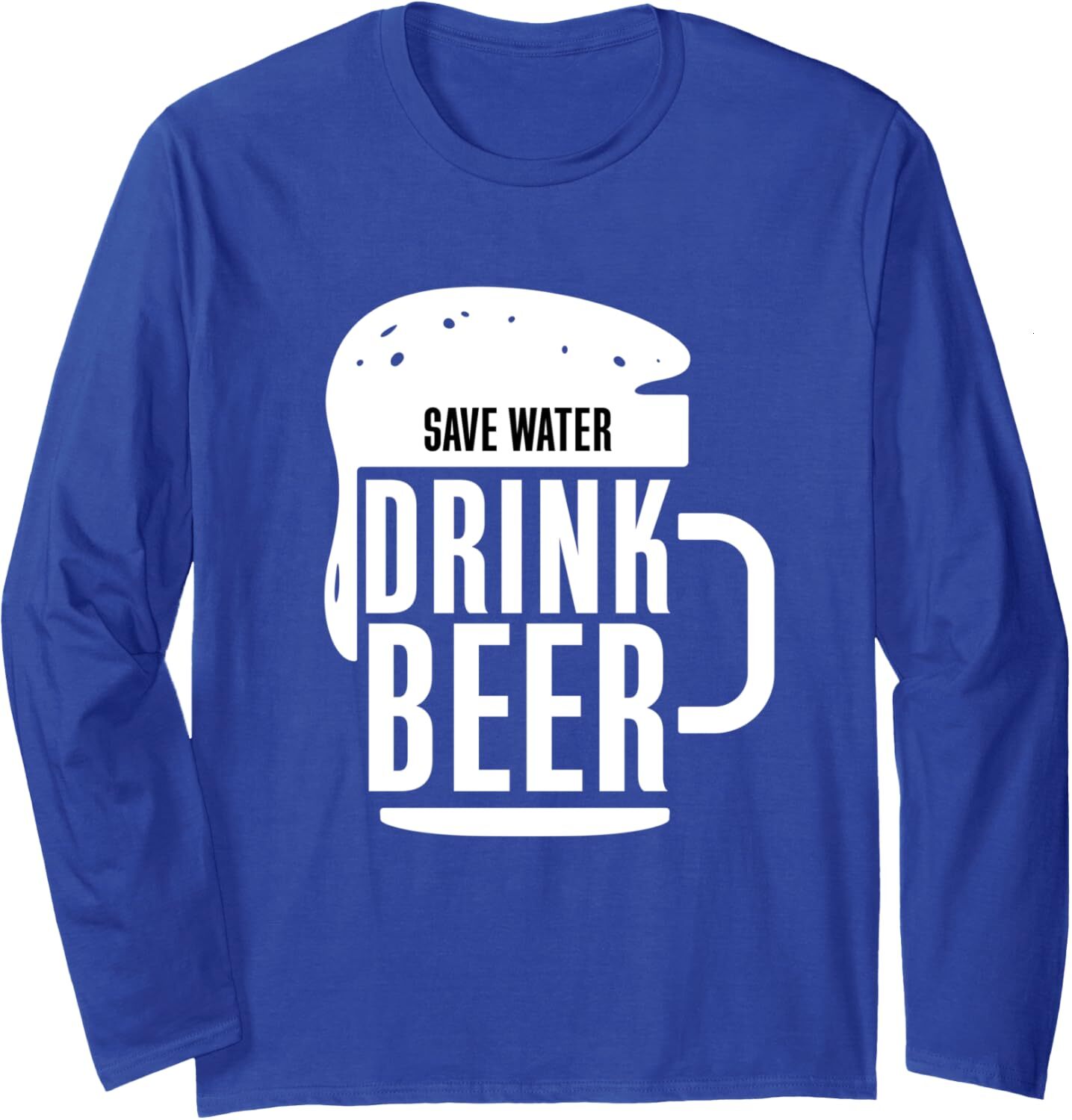 Long Sleeve Shirts for Men sweatshirt Save Water Drink Beer Funny Alcohol Drinking Gift Long Sleeve Tee Streetwear Casual tops clothes trend