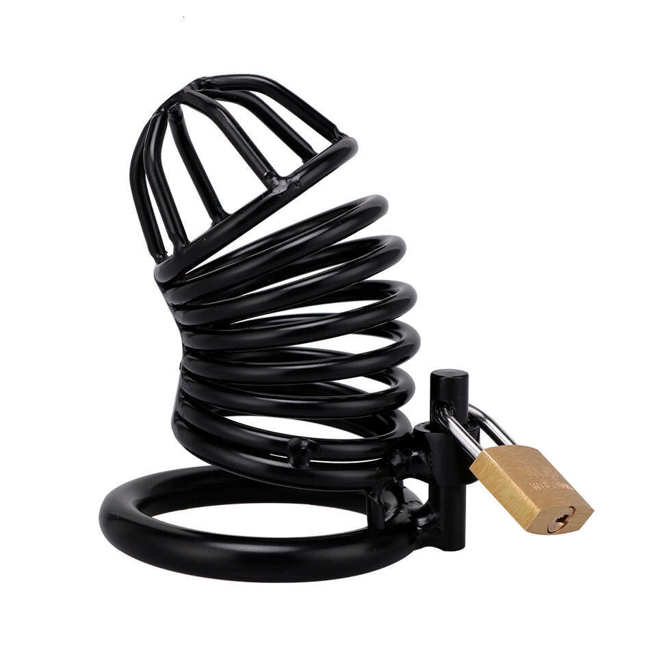 Manganese Steel Male Chastity Device Black Coated Hollow Chastity Cage Bondage Gear Sex Toys for Men BDSM Type