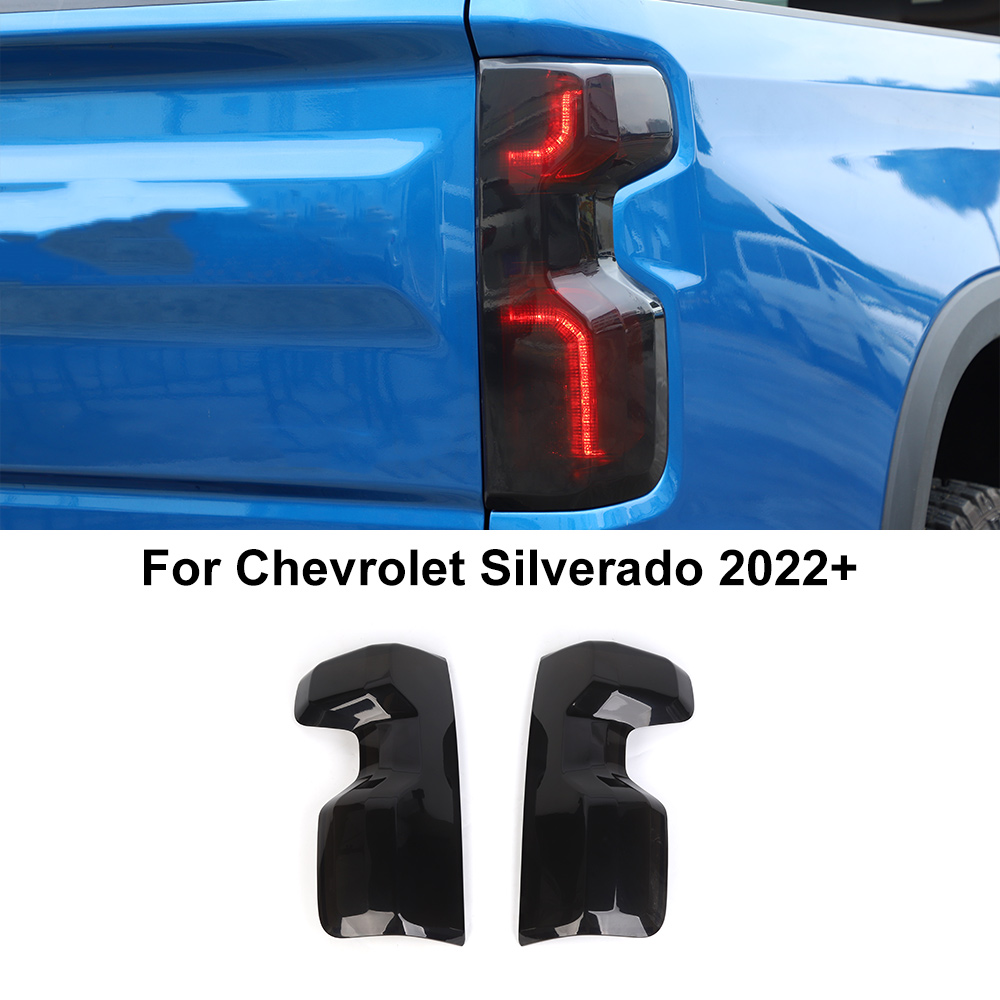 Smoked Black Tail Light Cover Guard Trim for 2022+ Chevrolet Chevy Silverado