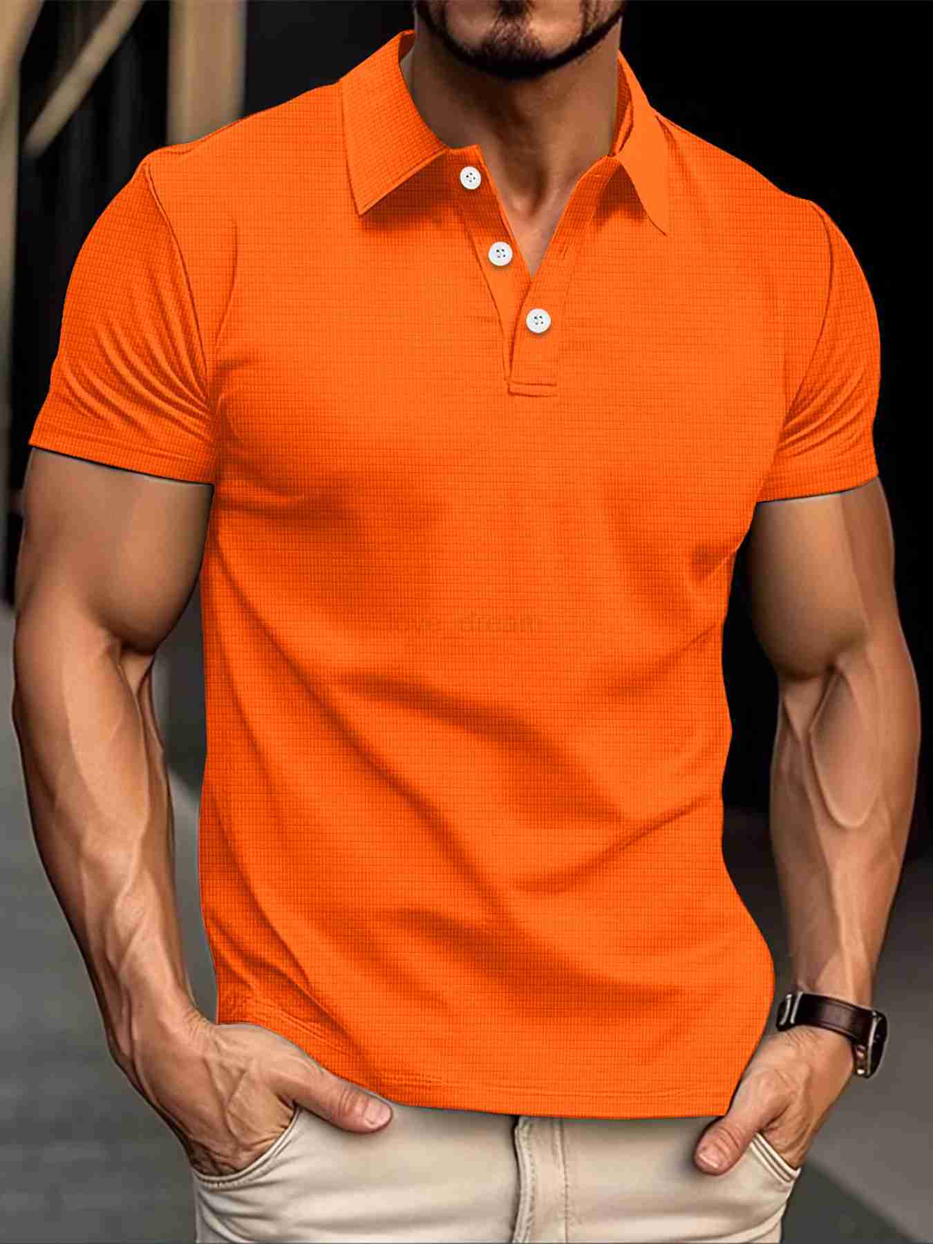 New mens short sleeve T-shirt summer solid color lapel polo shirt men breathable street clothing POPL shirtXJ240920