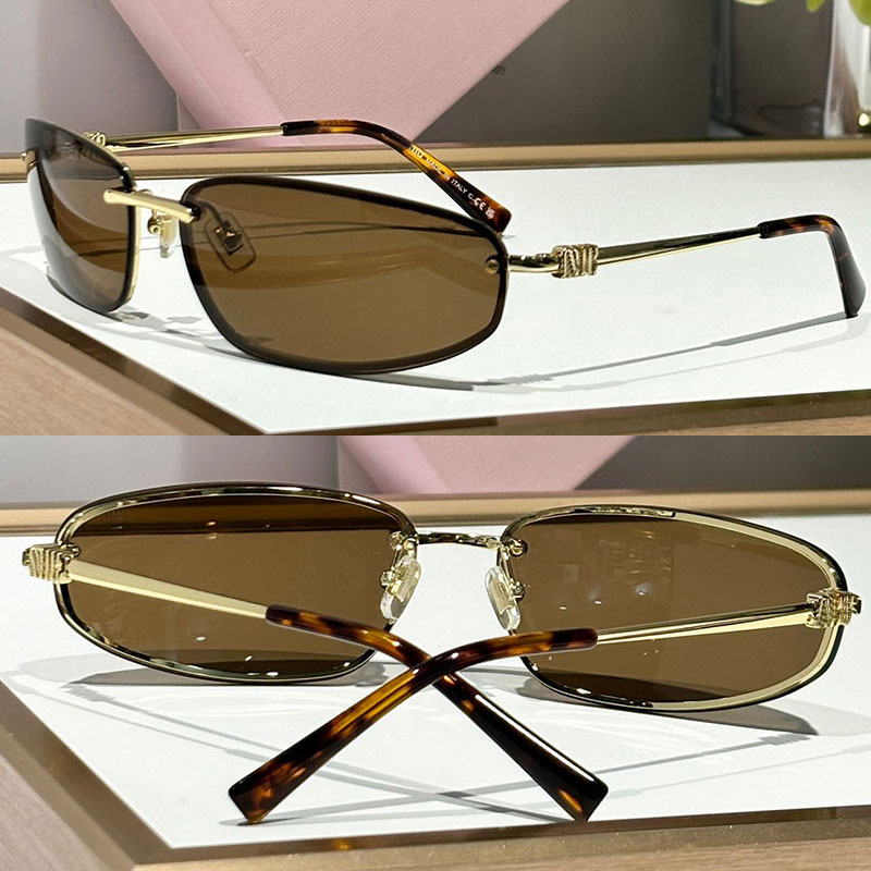 Trendy Fashion Week Women Miuuu Miunn Runway Sunglasses MUA50S Sunglasses with Letters M Metal Logo Design UV400 Protective Designer Fit Narrow Frame Metal glasses