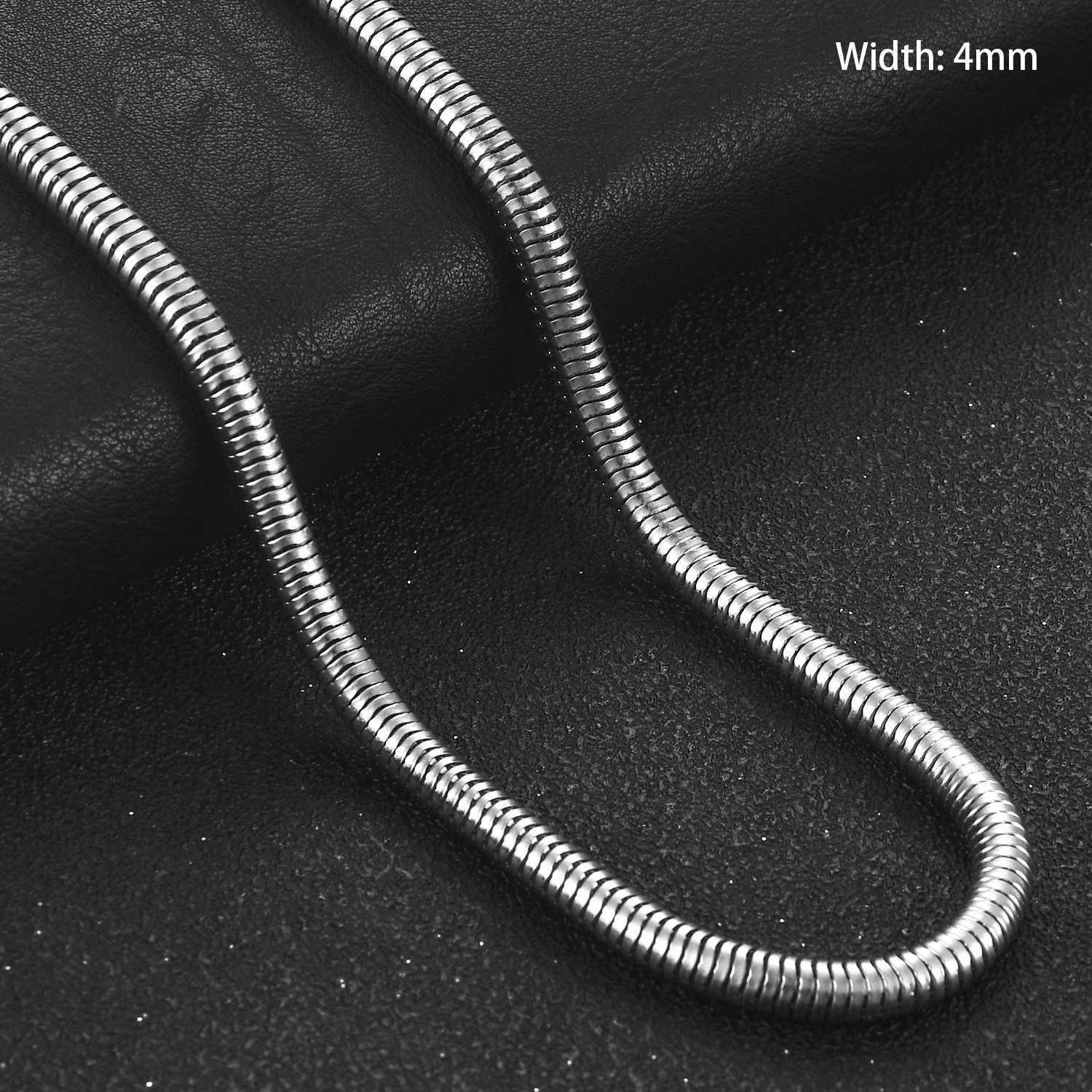 1/1.5/2.4/4mm Waterproof Stainless Steel Sliver Color Necklace High Quality Round Snake Chain Jewelry Accessory for Men WomenX240919