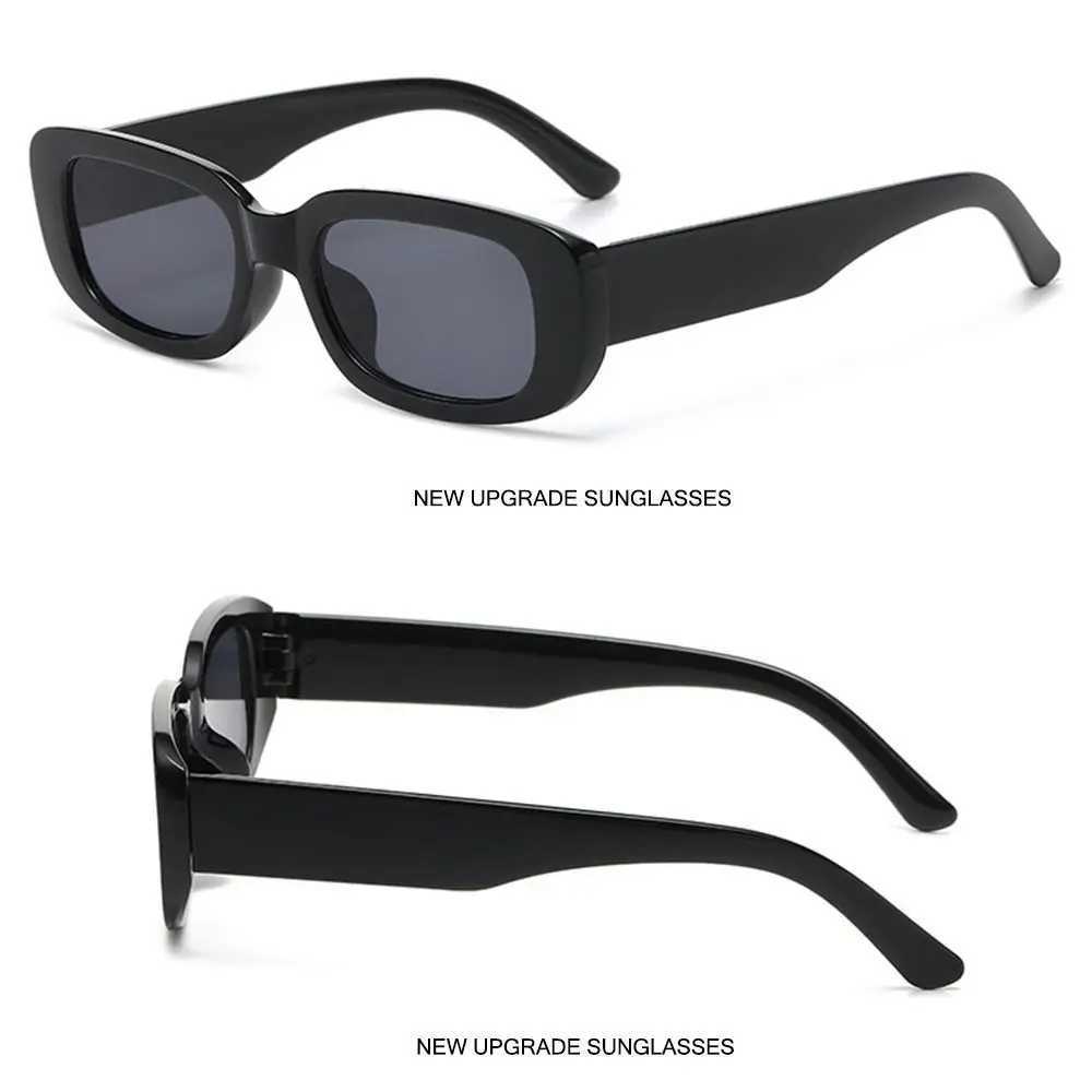 Vintage Black Square Sunglasses Woman Luxury Brand Small Rectangle Sun Glasses Female Gradient Clear Mirrored Sun GlassesX240920