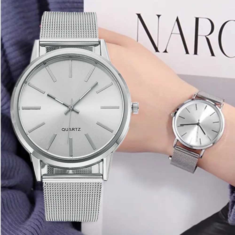 Luxury New High Quality Stainless Steel Mesh Strap Watch Quartz Movement Waterproof Women Man Casual Watches Gifts for WomanX240920