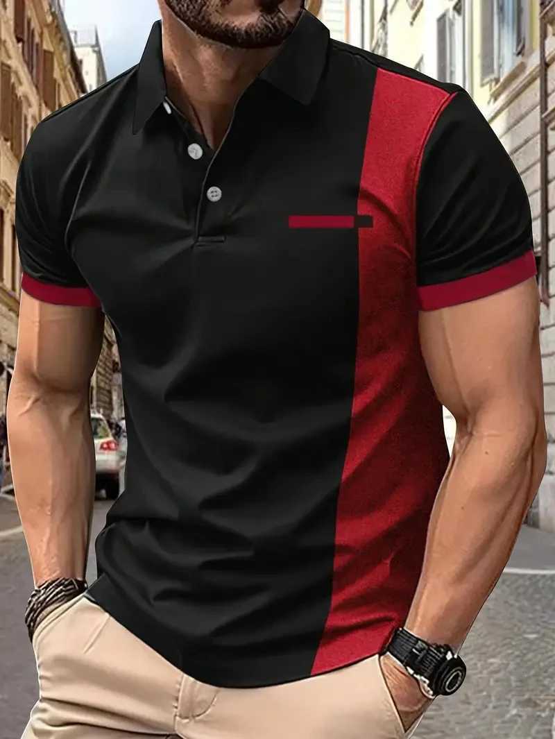 Summer Fashion Striped Polo T-Shirt Casual Mens Shirt Breathable Golf Oversized Short Sleeved Sports Top Trend StreetwearX240920