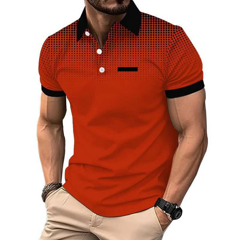 New Summer Men Clothes Short Sleeve Fashion Slim Fit 100% Polyester Polo Shirt Men Business Casual Lapel Golf Polo ShirtX240920