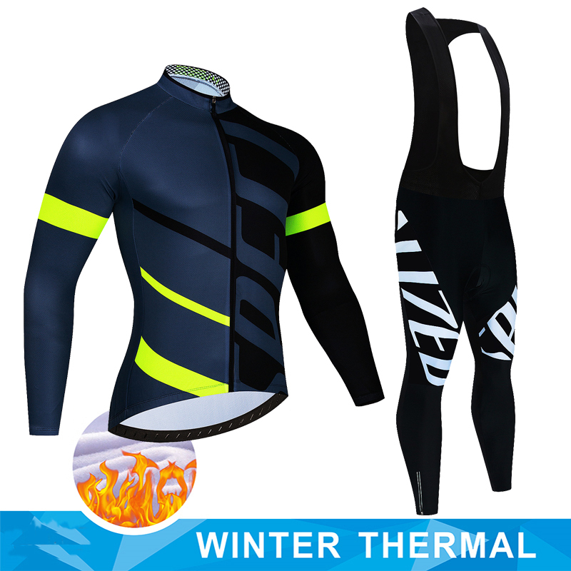 Pro Team Winter Cycg Jersey Set Bicycle Sportwear Suit MTB Uniform Ropa Ciclismo Road Bike Clothing Bicicleta Long Bib Pants