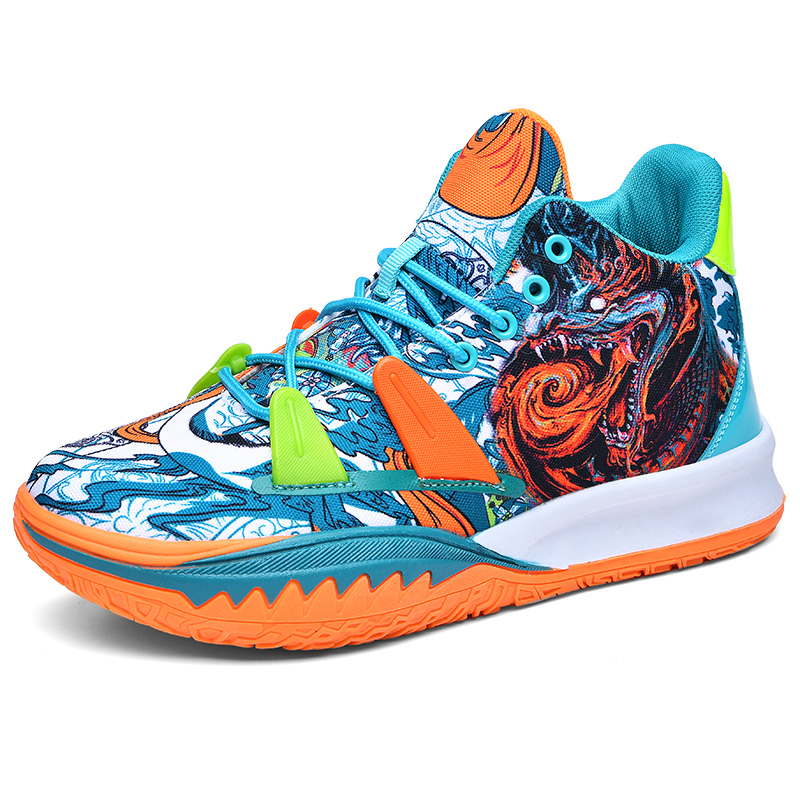 Graffiti Fashion Men's Basketball Cushioning Breathable Basket Boots Outdoor Athletic Sport Shoes Men Non-Slip Sneaker