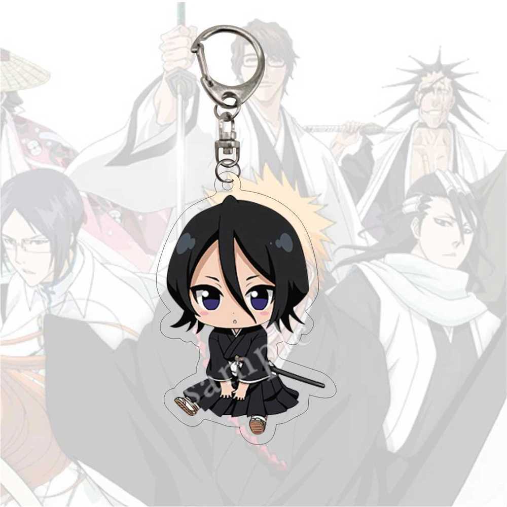 Original Anime Bleach Acrylic Keychain HD Q Edition Cartoon Characte Figurines Kurosaki Ichigo Ishida Uryuu Kuchiki Gift For FanX240919