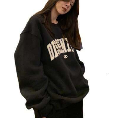 Hallowmas 2024 Thin Hoodie Womens New Korean Version Round Neck Letter Printed Loose Student Top Defined Jacket Coats Designer Women Undefined Autumn 