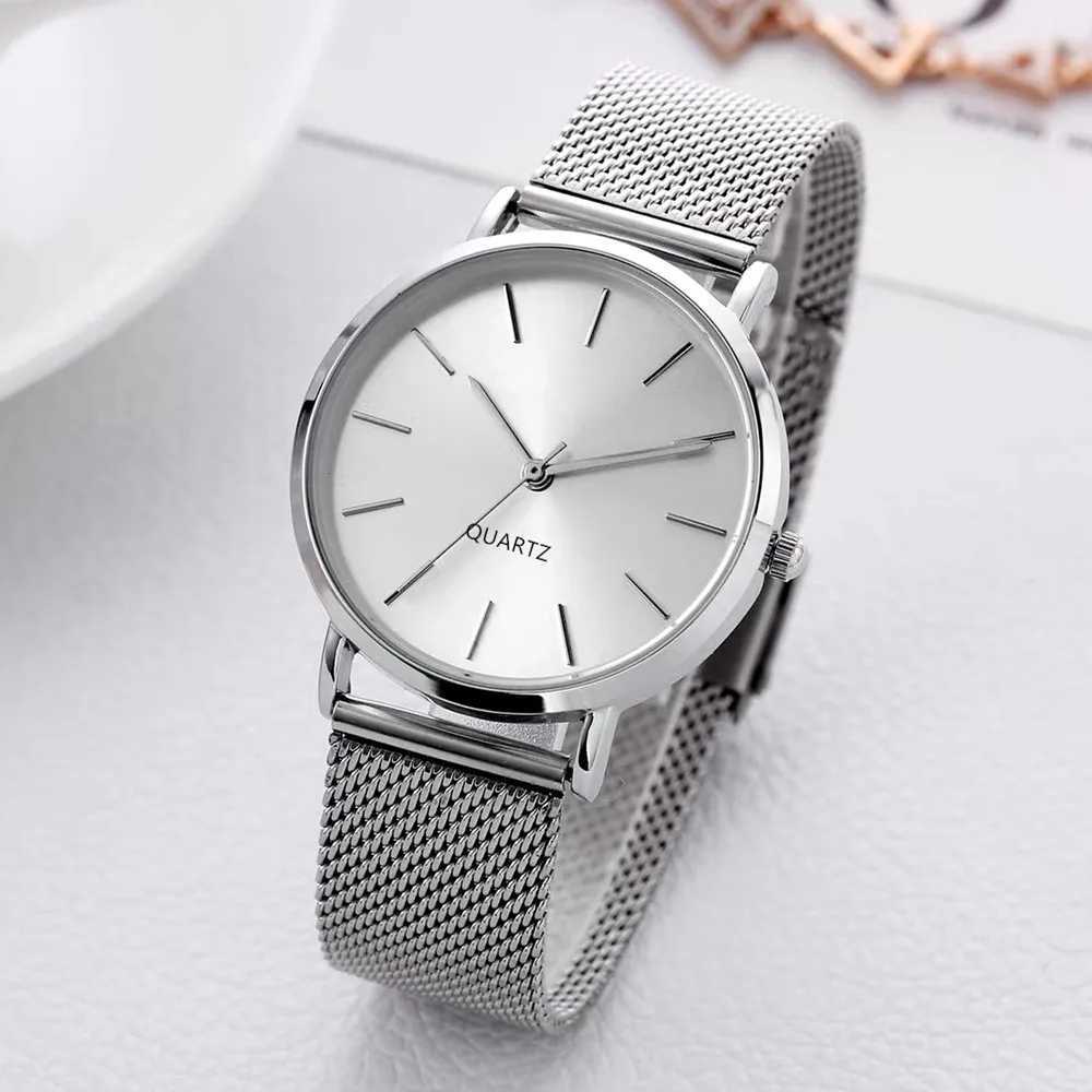 Luxury New High Quality Stainless Steel Mesh Strap Watch Quartz Movement Waterproof Women Man Casual Watches Gifts for WomanX240920