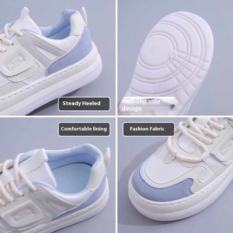 Little White for Women 2023 Autumn New Collection Board Korean Edition Ins Trendy Sports Thick Bottom Big Head Bread Shoes 321