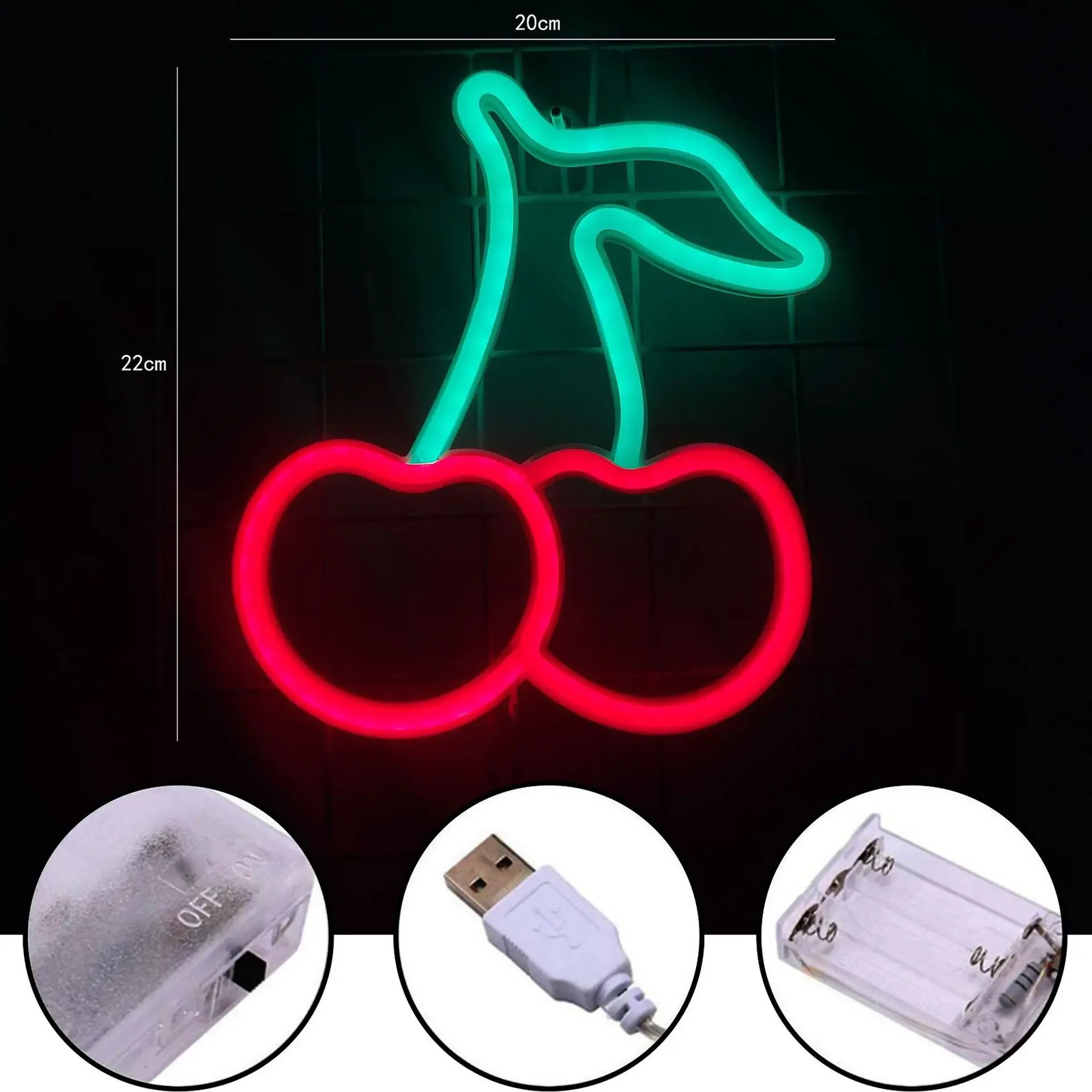 LED Neon Sign Lamp Banana Cherry Shaped Fruit Restaurant Wall Neon Light for Party Wedding Shop Birthday Home Decoration 240920