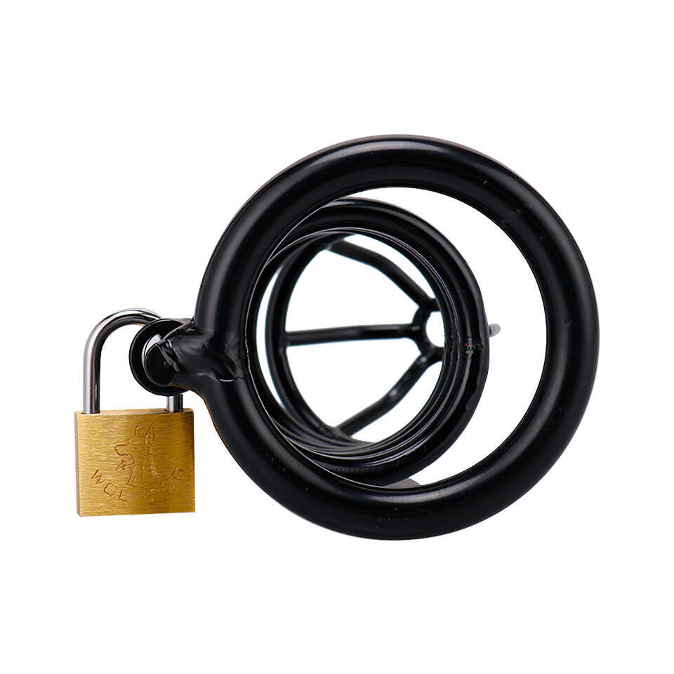 Manganese Steel Male Chastity Device Black Coated Hollow Chastity Cage Bondage Gear Sex Toys for Men BDSM Type