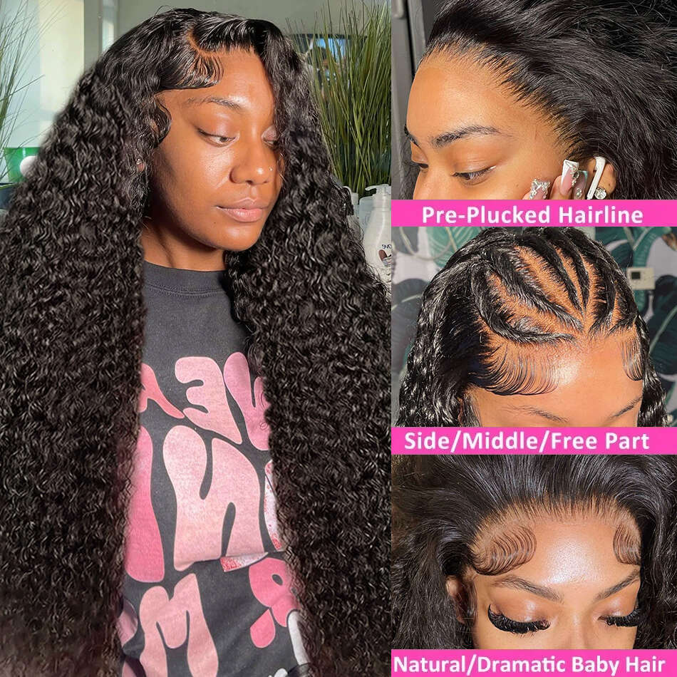 250 Density 13x4 13x6 HD Loose Deep Wave 30 40 inch Water Curly 360 Lace Front Human Hair Wigs For Women