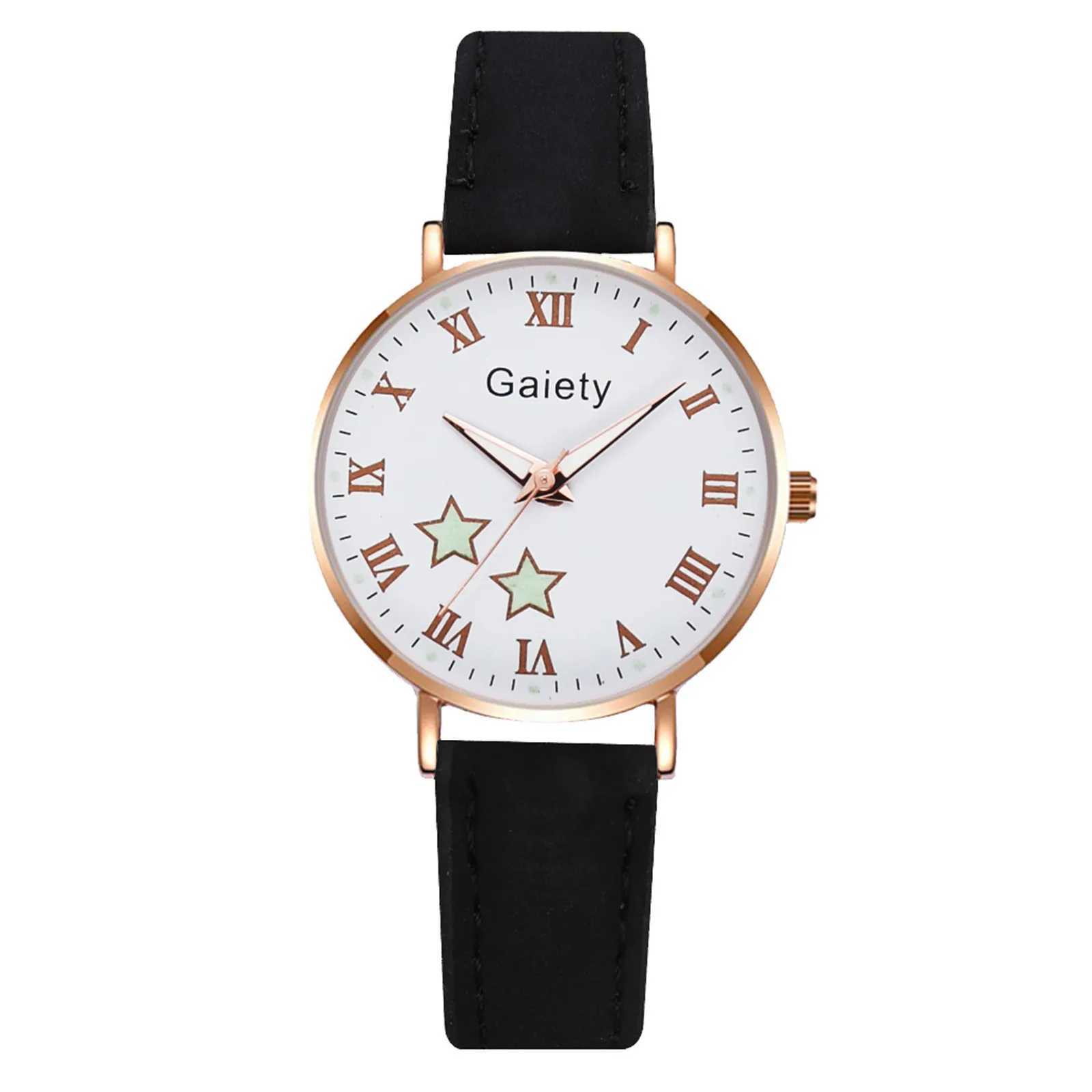Star Printed Small Dial Quartz Watch Temperament Ladies Suede Belt Watch Waterproof Luminous Quartz Watch Reloj Para MujerX240920