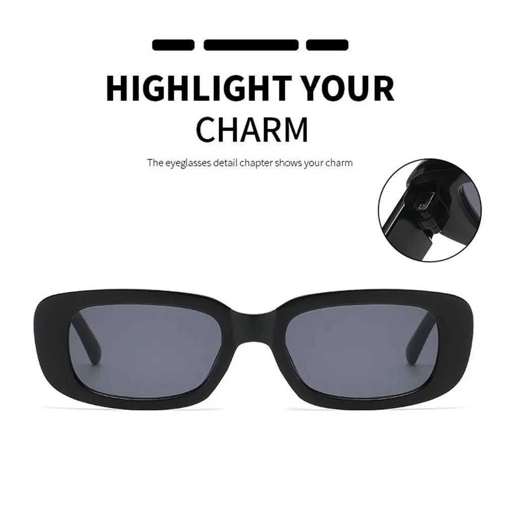 Vintage Black Square Sunglasses Woman Luxury Brand Small Rectangle Sun Glasses Female Gradient Clear Mirrored Sun GlassesX240920