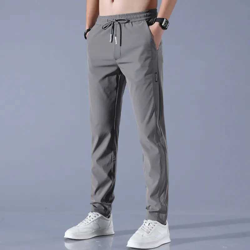 Straight tube ice stockings loose casual pants and summer slim wide leg pants suitable for mens business trends W240919