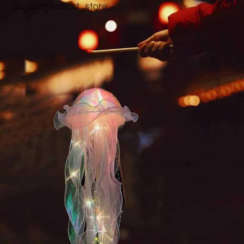 Novelty Lighting F5 DIY Jellyfish Lamp Color Lantern Mermaid Jellyfish Light Lantern Girls Happy Under The Sea Theme Birthday Party Decor Gifts L24091