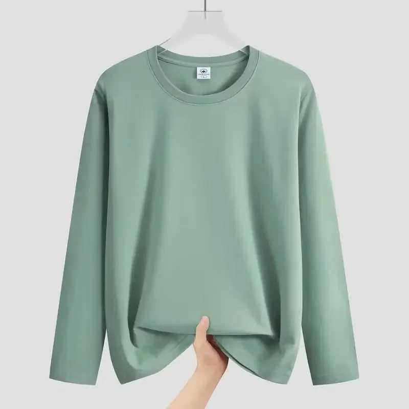 Mens Simple Long Sleeve T-shirt Loose-fit For Spring Autumn Trendy Winter Top Inner Wear Base Layer TopX240919