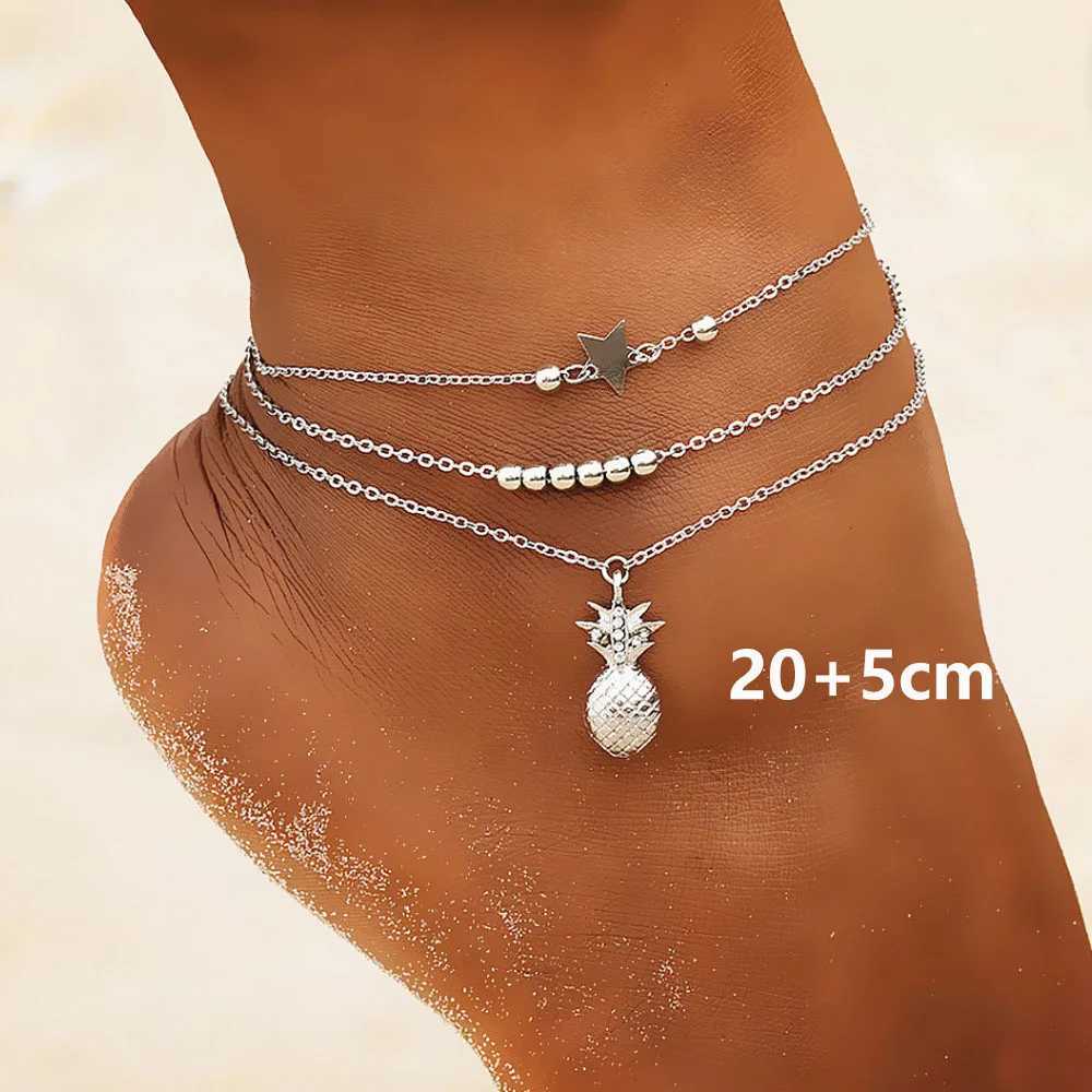 New Fashion Simple Heart Female Anklets Foot Jewelry Leg New Anklets On Foot Ankle Bracelets For Women Boho Leg Chain Gifts Y240920
