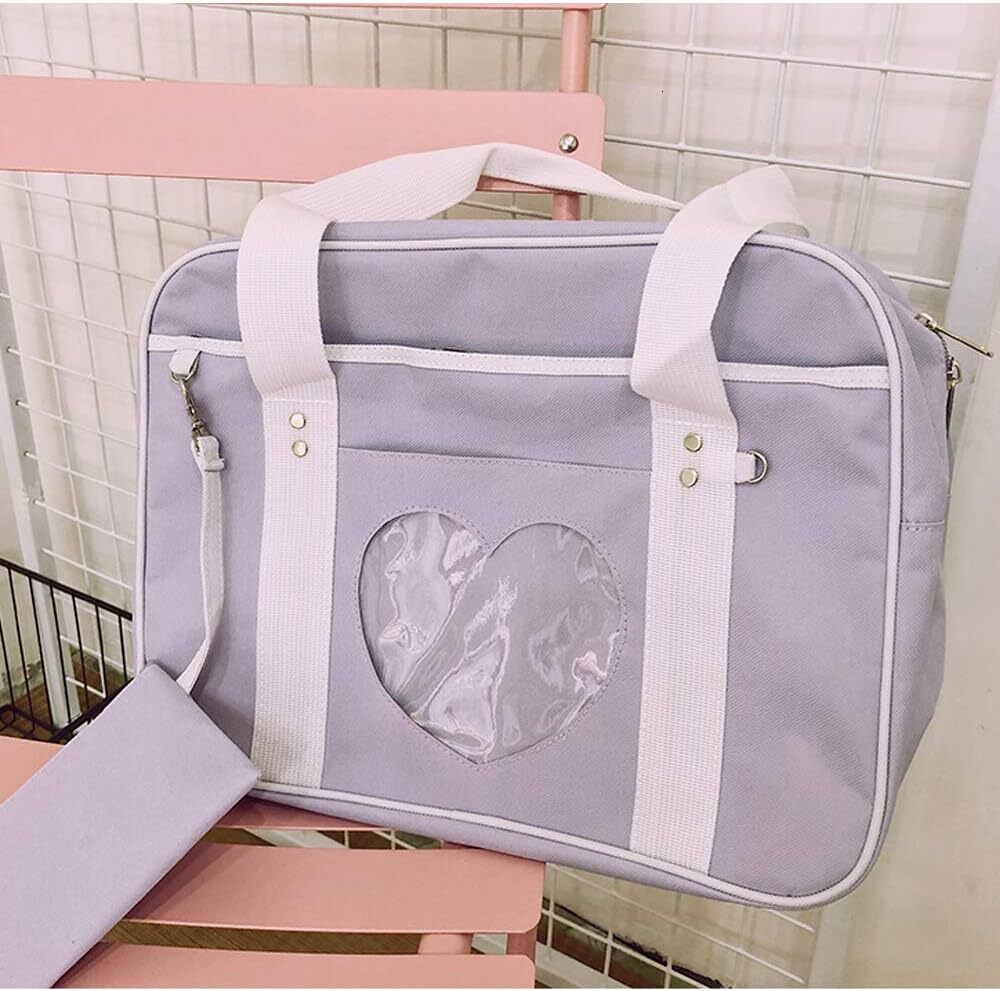 Bags Heart Shape Window Japanese School Handbag Large JK Bag Girls Duffle Purse Anime Satchels for Lolita Comic DIY Cosplay