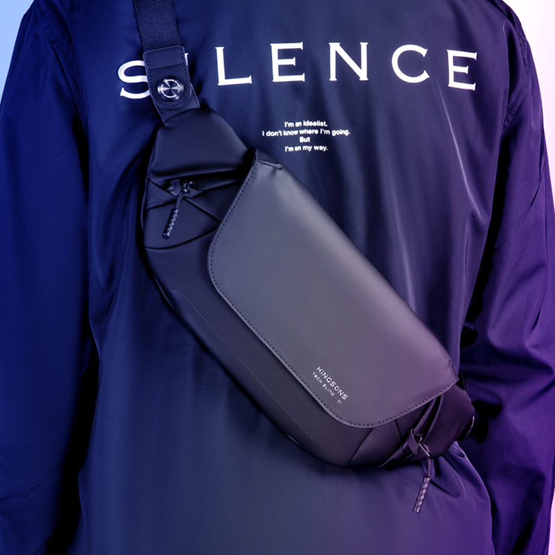 Kingons Shoulder Waterproof Bags Simple Commuter Crossbody Bashion Hip-Hop Superior Minimalist Cool Chest Bag Fashion