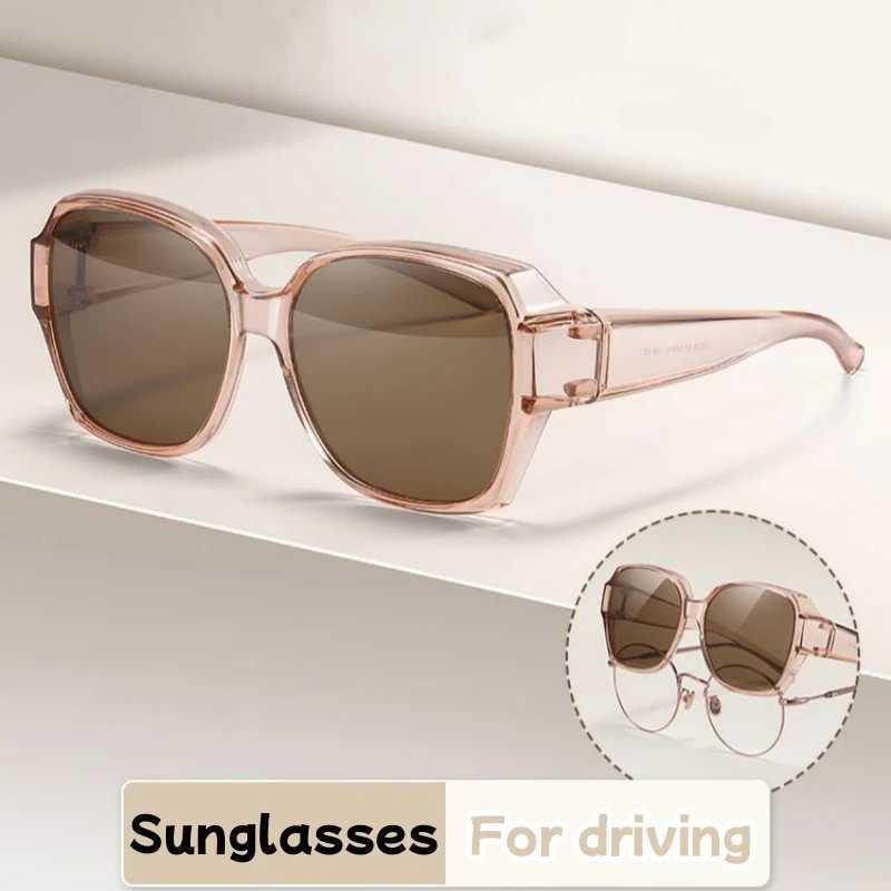 Vintage Men Sun Glasses Wears Over Prescription Glasses Square Shades Fit Over Sunglasses Polarized UV400 Sunglasses for DrivingX240920