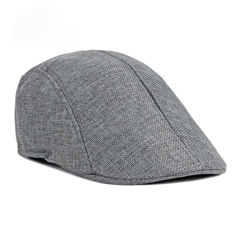 Men Berets Cap British Style 2024 New Autumn Summer Linen Hats Fashion Flat Caps Classic Vintage Cabbie Cap Chapeau HommeX240919