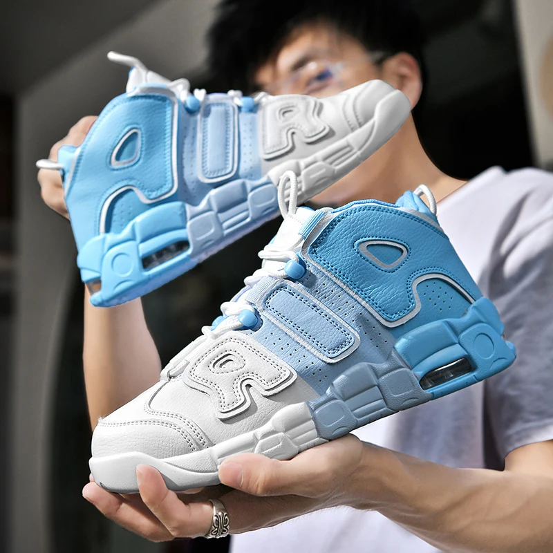 Men's Basketball Shoes Air Cushion Outdoor Wearable Non-slip Sneakers Breathable Gym Training Footwear Black Sneakers Women