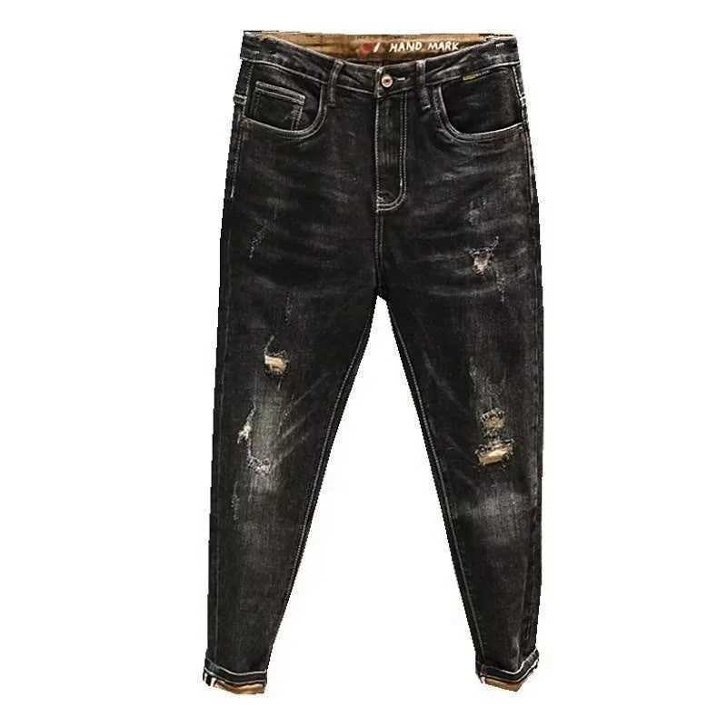 Fashion jeans mens luxury mens fashion ripped denim ultra-thin casual jeans pencil pants denim designer spring autumn boyfriend jeans CL240912