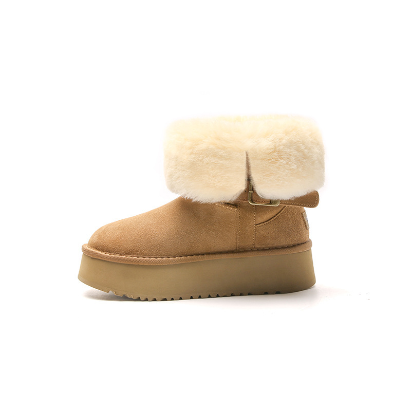 2024 New Winter Thick Bottom Warm Cotton Shoes with Velvet and Thick Bottom