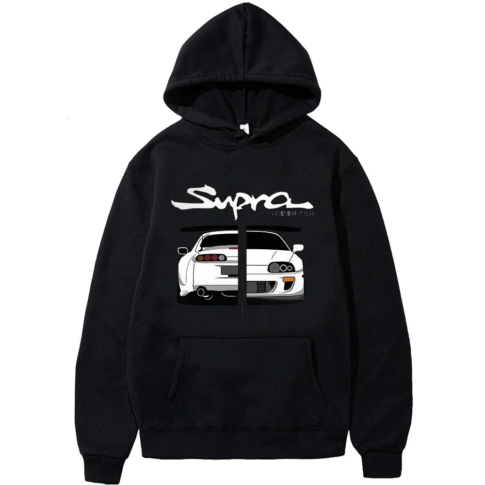 Initial D Supra Hoodies for Men and Women, Manga Print Loose Casual Sweatshirt, Long Sleeve, Japanese Style, Spring Autumn S-3XL