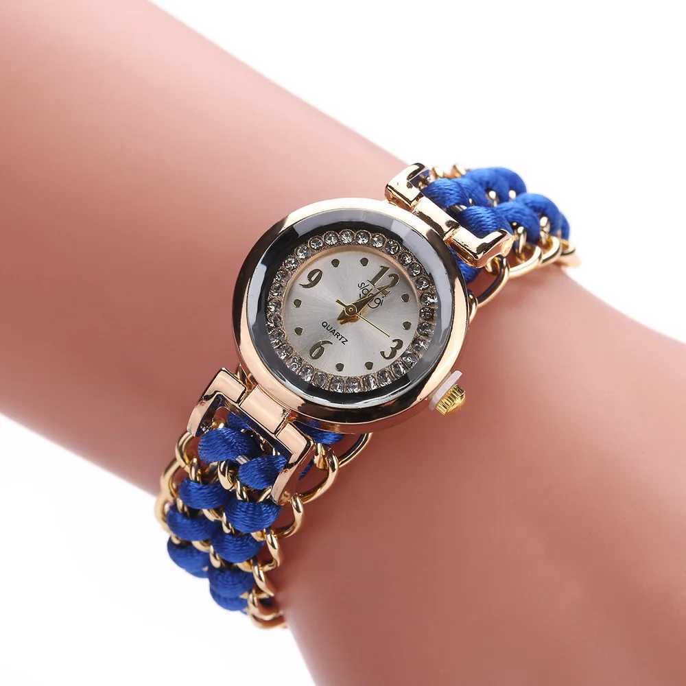 Women Knitting Rope Chain Winding Analog Quartz Movement Wrist Watch Fashionable Simple Style Quartz Wristwatch Reloj MujerX240920