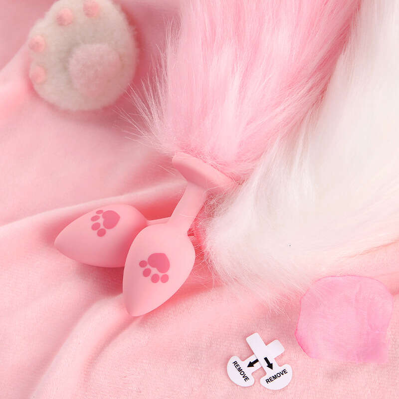 Sex toys SM props fox tail glowing anal plug cat paw silicone anal plug sex alternative adult products