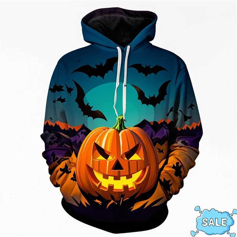 Harajuku 3D Printed Halloween Day Hoodies All Saints Day Pumpkins Graphic Hooded Sweatshirts Men Fashion Funny Pullovers Hoodie Y240920