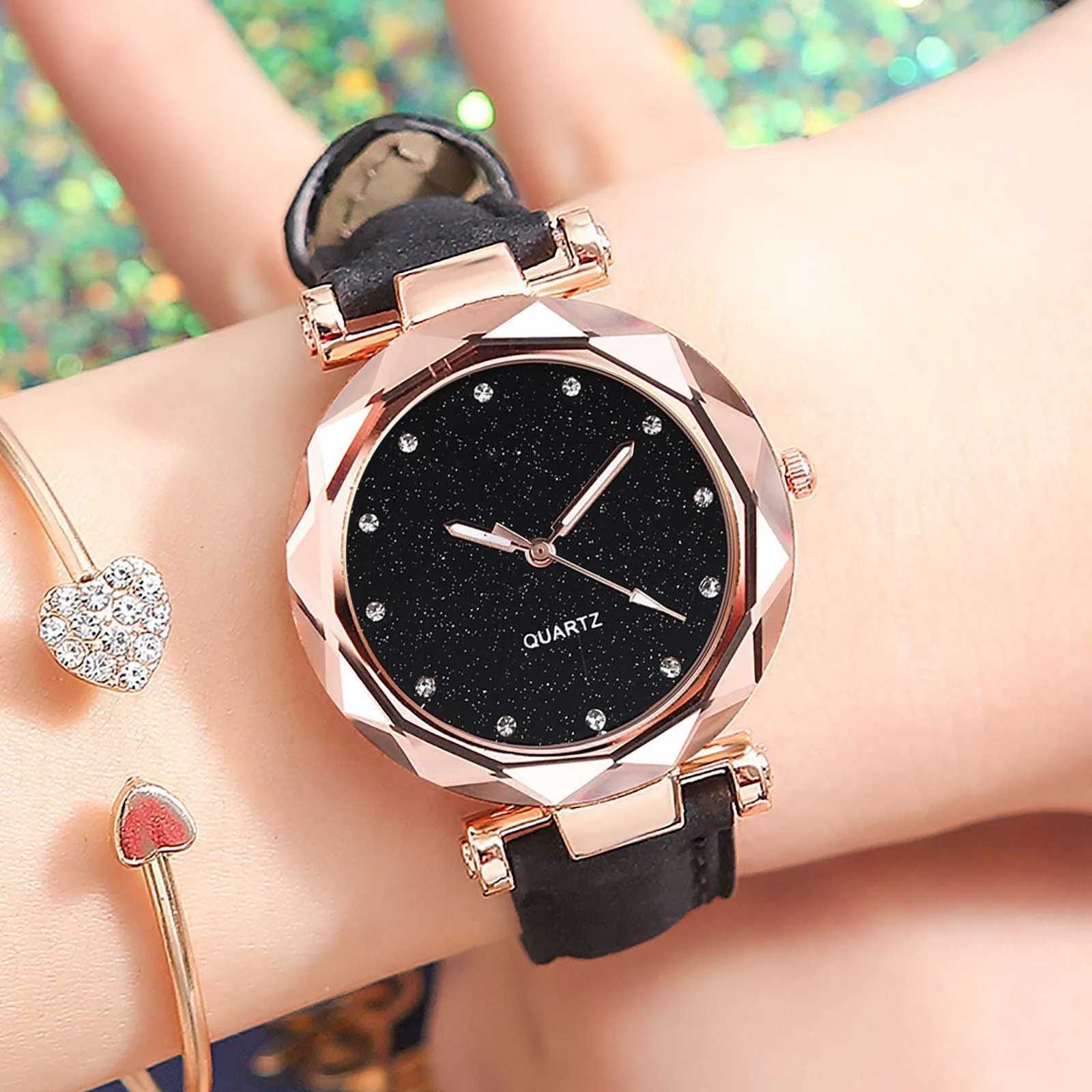 WomenS Wristwatch Stars Little Point Frosted Belt Watch Dotted With Roman Scale Watch Trend Female Watch Leather Strap RelojX240920