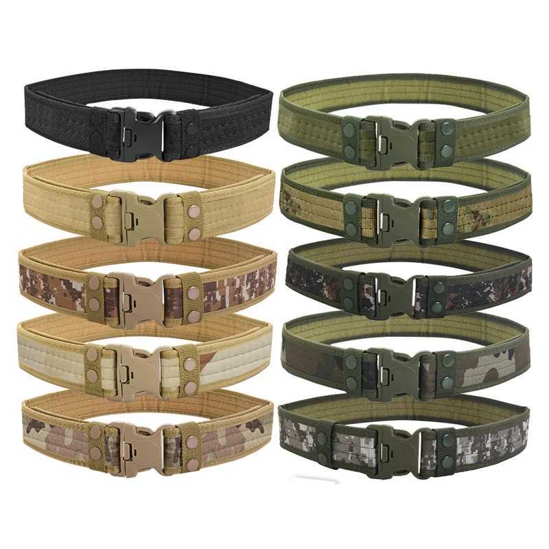 Mens camouflage combat canvas belt high-quality and quick release tactical Oxford cloth belt outdoor hunting nylon work belt W240920