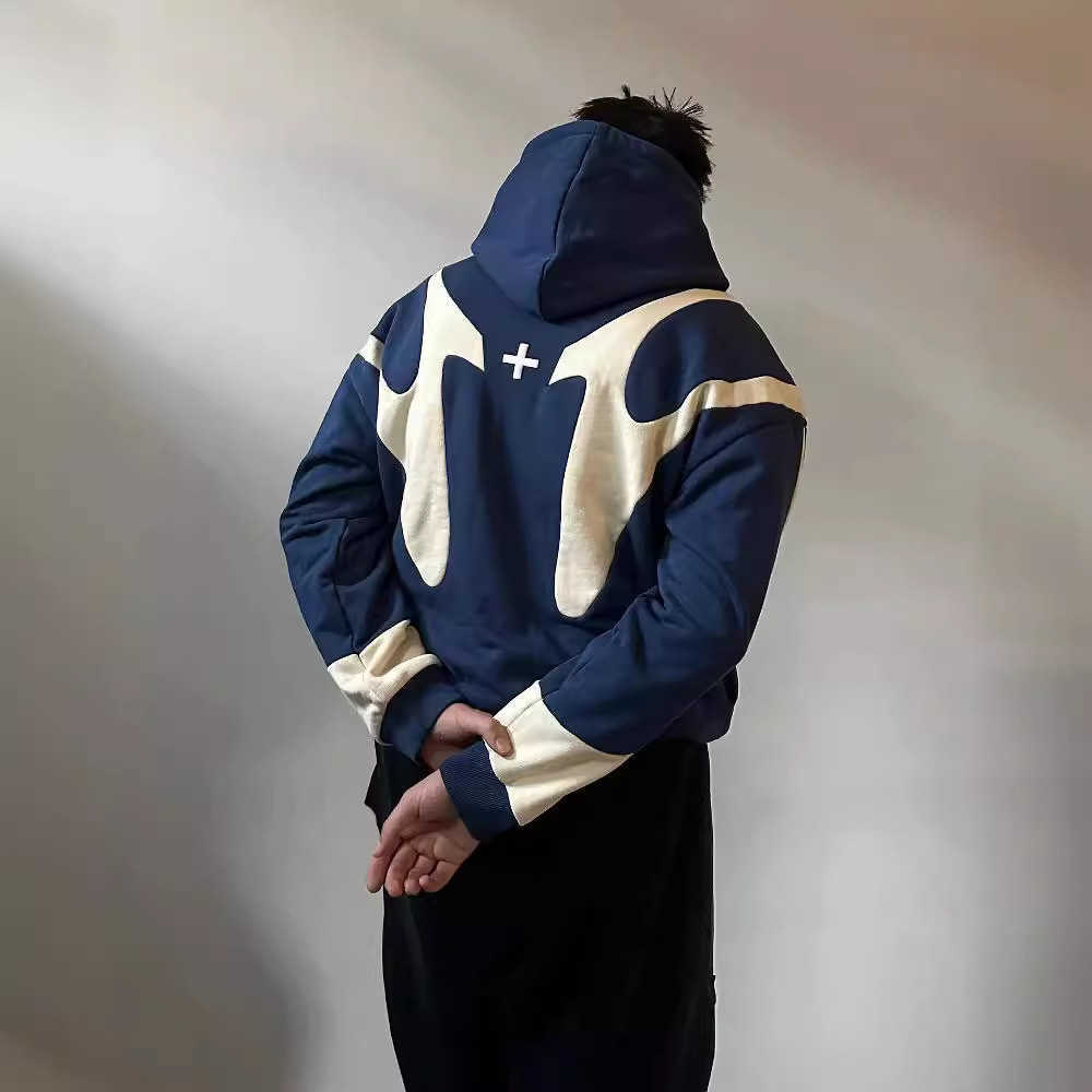 Mens Hoodies Sweatshirts Street Hip Hop Hoodie Men Y2k Fashion High Street Loose Print Zipper Hoodie Coat T240920