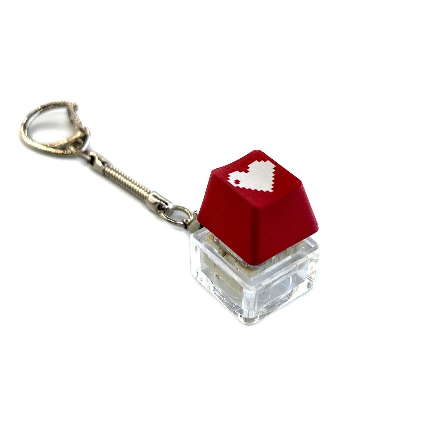 Decompression Keychain Mechanical Keyboard Button Keyring Fingertip Key Cap Pendant Antistress ToyX240919