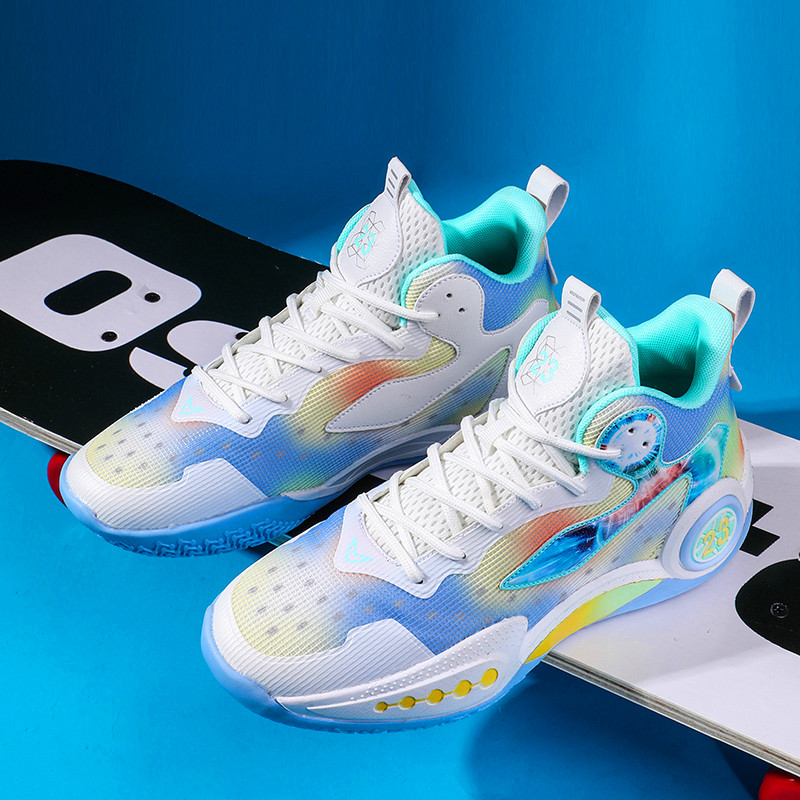 Broken blue into men's casual fashion basketball shoes breathable wear-resistant shock-absorbing training shoes