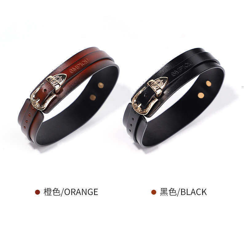 Sex SM Props Female Slave Training Traction Neck Set Pattern Metal Buckle Genuine Leather Sex Collar Alternative Adult Products
