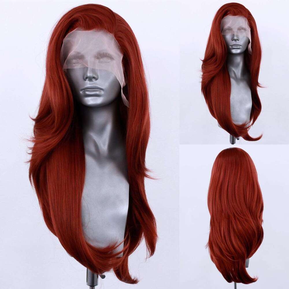Red Green Blonde Color Glueless Synthetic Hair Lace Front Wig For Black Women High Temperature Fiber Natural Haire Cosplay