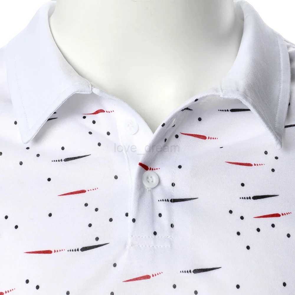 Mens Summer Fashion Slim Short-sleeved Lapel POLO Shirt Casual Solid Color Striped Printed Sports Comfortable Breathable MensXJ240920